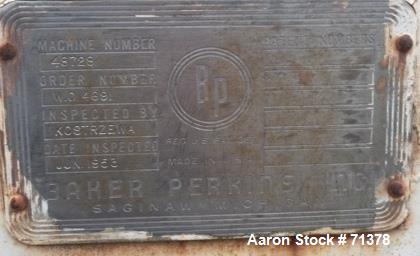 Used: Carbon Steel Baker Perkins double arm mixer, 150 gallon