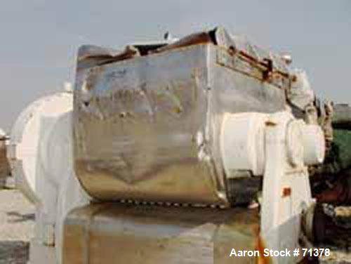 Used: Carbon Steel Baker Perkins double arm mixer, 150 gallon