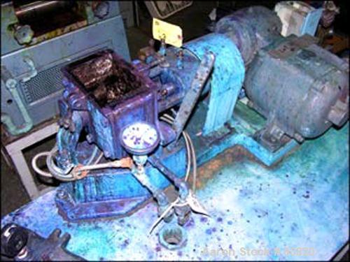 USED: Baker Perkins Lab Size Double Arm Mixer, .5 gallon capacity, stainless steel. Jacketed bowl 4" left to right x 5" front to back x approximately 4-1/2" deep. Tangential sigma blades, geared one ...