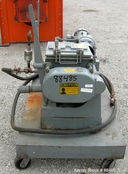 USED: Baker Perkins lab size double arm mixer, 2.25 gallon capacity, 316 stainless steel. Carbon steel jacketed bowl 10" left to right x 11-3/16" front to back x approximately 8-3/4" deep, rated 80 p...