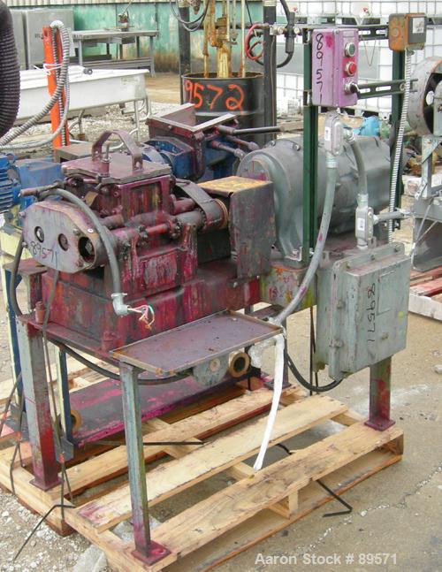 Used Baker Perkins lab double arm mixer, approximate .75 gallon working capacity, 316 stainless steel