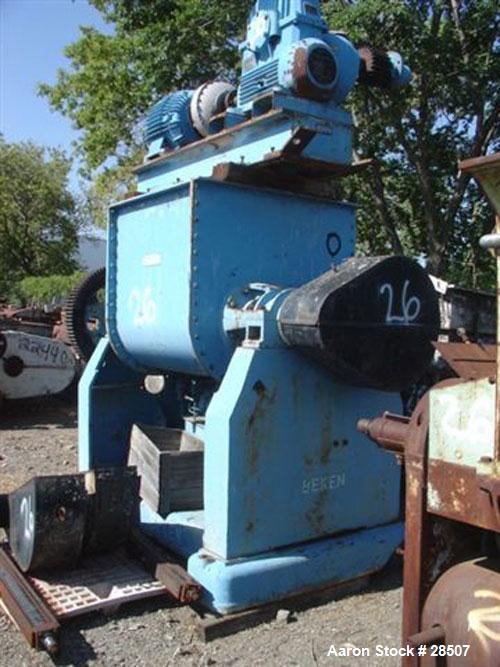 Used: Beken 250 gallon working stainless steel double arm mixer. 300 gallon total capacity