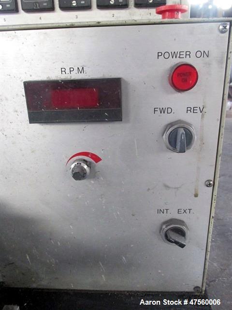 Used Brabender Laboratory Mixer System. Drive system Type DR-2072, 7.5hp DC motor with controller, Haake mixing head, (6) eurotherm controllers. Serial# 0123/PE.