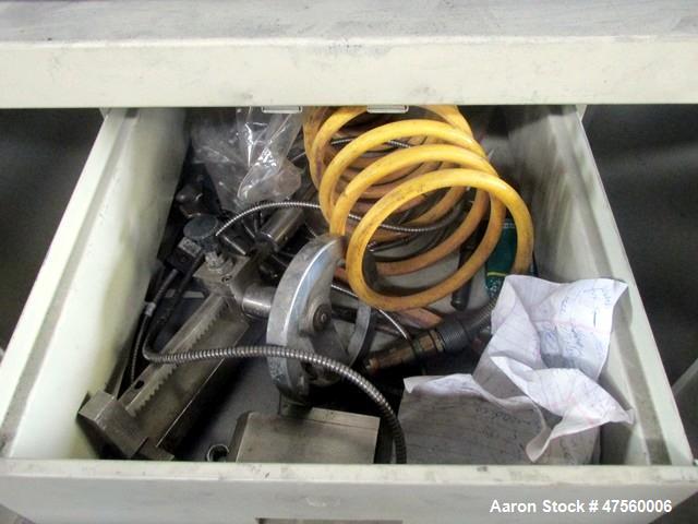 Used Brabender Laboratory Mixer System. Drive system Type DR-2072, 7.5hp DC motor with controller, Haake mixing head, (6) eurotherm controllers. Serial# 0123/PE.