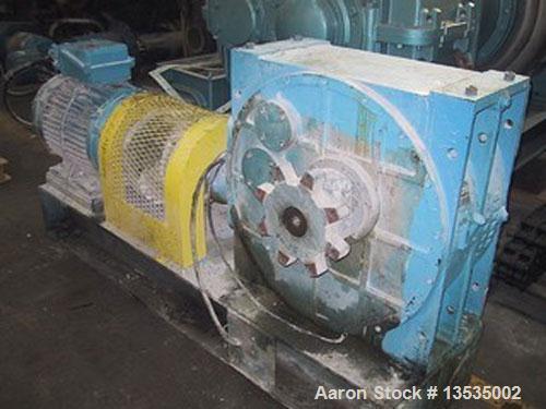 Used Guittard M58 double arm sigma blade mixer, working capacity 750 liters (198 gallons), 56 kW (75 hp) motor and double envelope heating.