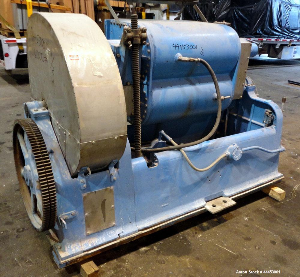 Used J.H Day Imperial Double Arm Mixer, Model 30, 304 Stainless Steel. 50 Gallon working capacity. Carbon steel jacketed bowl 36” left to right x 28” front to back x approximately 19” deep, rated 125...