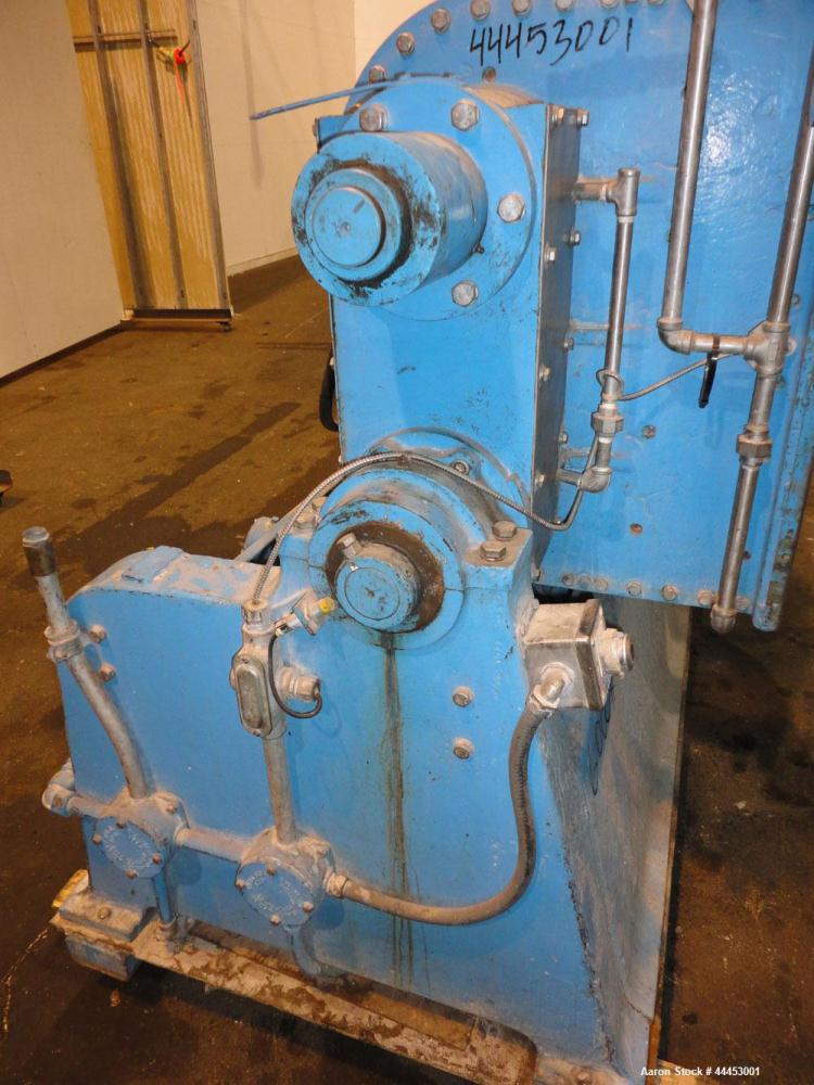 Used J.H Day Imperial Double Arm Mixer, Model 30, 304 Stainless Steel. 50 Gallon working capacity. Carbon steel jacketed bowl 36” left to right x 28” front to back x approximately 19” deep, rated 125...
