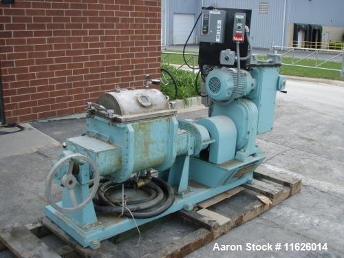 Used-  JH Day Double Arm Mixer, approximately 5 gallon, stainless steel tilt discharge