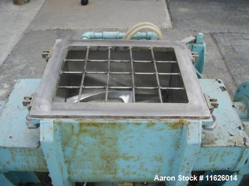 Used-  JH Day Double Arm Mixer, approximately 5 gallon, stainless steel tilt discharge