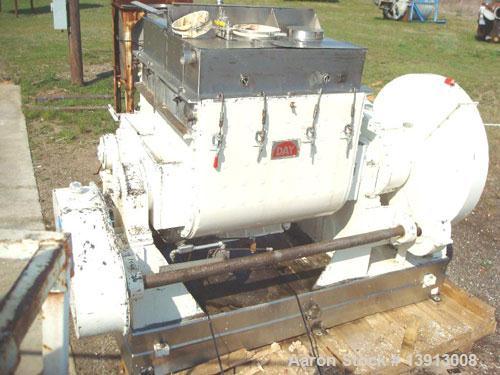 Used J H Day 150 gallon working capacity double arm sigma blade mixer. Total capacity is 240 gallons. All product contacts are 304 stainless steel with #4 polish. 100 psi ASME code jacket. Cored blad...