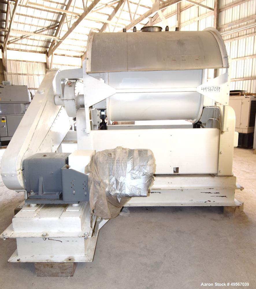 Used J.H. Day Double Arm Mixer, Approximately 150 Gallon, Stainless steel. Non-jacketed bowl approximate 48" left to right x 44" front to back x approximate 32" deep. Overlapping sigma blades, geared...