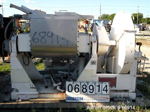 Used Day Double Arm Mixer, 50 Gallon Working Capacity, 100 Gallon Total, 304 Stainless Steel