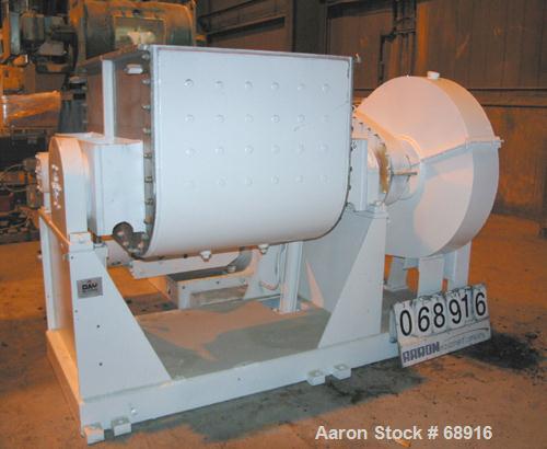 Used Day Double Arm Mixer, 150 Gallon Working, 235 Gallon Total Capacity, 304 Stainless Steel. Carbon steel jacketed bowl 39-7/16" left to right x 45-3/4" front to back x approximately 32" deep, rate...