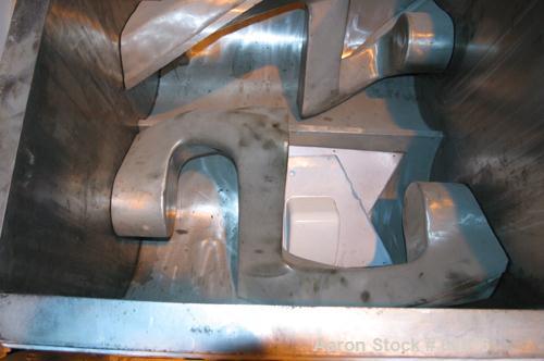 Used Day Double Arm Mixer, 150 Gallon Working, 235 Gallon Total Capacity, 304 Stainless Steel. Carbon steel jacketed bowl 39-7/16" left to right x 45-3/4" front to back x approximately 32" deep, rate...