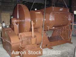 USED: J H Day double arm mixer, 304L stainless steel, 200 gallon working capacity. Jacketed bowl 50" left to right x 51" front to back x approximately 27" deep, rated 125 psi at 353 deg F. Tangential...