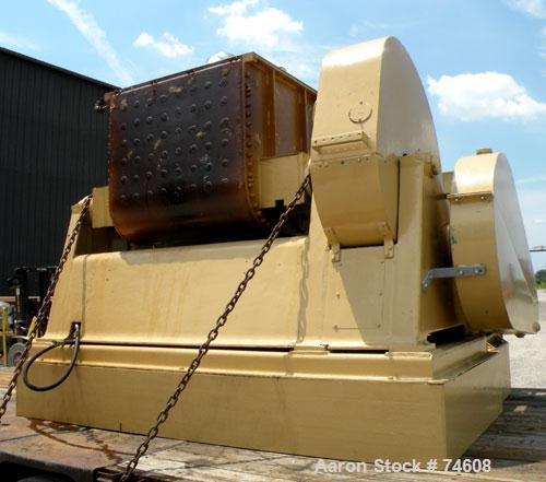 Used J.H. Day Double Arm Mixer, 50 gallon Working Capacity, Carbon Steel. Jacketed bowl 36" left to right x 28" front to back x approximately 27" deep, rated 125 psi at 353 deg F. Tangential sigma bl...