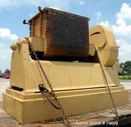 Used J.H. Day Double Arm Mixer, 50 gallon Working Capacity, Carbon Steel. Jacketed bowl 36" left to right x 28" front to back x approximately 27" deep, rated 125 psi at 353 deg F. Tangential sigma bl...