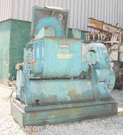 Used J.H. Day Double Arm Mixer, 50 gallon Working Capacity, Carbon Steel. Jacketed bowl 36" left to right x 28" front to back x approximately 27" deep, rated 125 psi at 353 deg F. Tangential sigma bl...