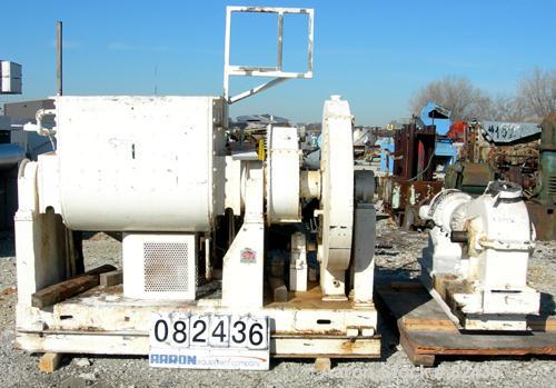 USED: J H Day double arm mixer, 150 gallon working capacity, 304 stainless steel. Carbon steel jacketed bowl 39-5/8" left to right x 43-7/8" front to back x approximately 27" deep, rated 100 psi at 3...