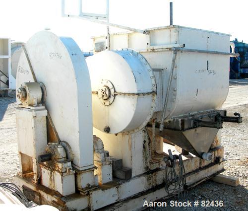 USED: J H Day double arm mixer, 150 gallon working capacity, 304 stainless steel. Carbon steel jacketed bowl 39-5/8" left to right x 43-7/8" front to back x approximately 27" deep, rated 100 psi at 3...