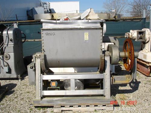 USED: J H Day Double Arm Mixer, 150 gallon working capacity, 225 total, 316 stainless steel. Non-jacketed bowl 44" left to r...