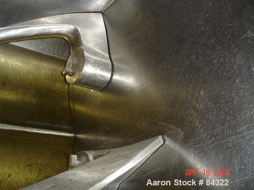 USED: J H Day Double Arm Mixer, 150 gallon working capacity, 225 total, 316 stainless steel. Non-jacketed bowl 44" left to right x 35-1/2" front to back x approximately 31" deep. 5" top bowl extensio...