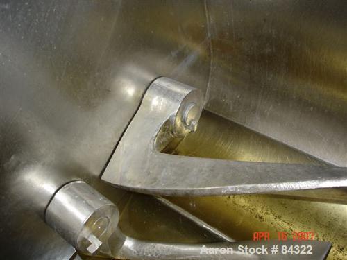 USED: J H Day Double Arm Mixer, 150 gallon working capacity, 225 total, 316 stainless steel. Non-jacketed bowl 44" left to right x 35-1/2" front to back x approximately 31" deep. 5" top bowl extensio...