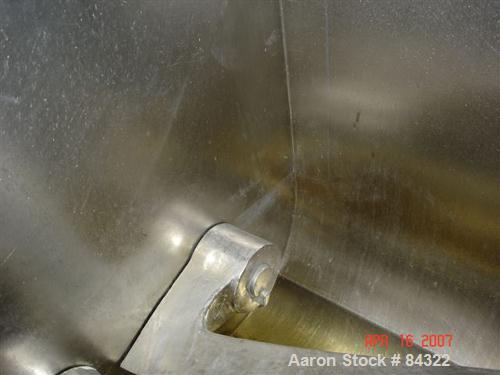 USED: J H Day Double Arm Mixer, 150 gallon working capacity, 225 total, 316 stainless steel. Non-jacketed bowl 44" left to right x 35-1/2" front to back x approximately 31" deep. 5" top bowl extensio...