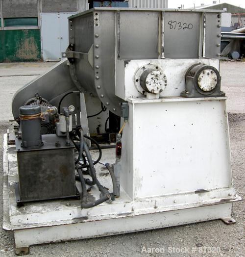 Used J.H. Day Double Arm Mixer, 150 Gallon Working Capacity, 225 Total, 304 Stainless Steel. Non-jacketed bowl 46" left to right x 38-1/2" front to back x approximately 31" deep. Overlapping sigma bl...
