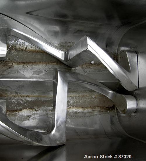 Used J.H. Day Double Arm Mixer, 150 Gallon Working Capacity, 225 Total, 304 Stainless Steel. Non-jacketed bowl 46" left to right x 38-1/2" front to back x approximately 31" deep. Overlapping sigma bl...