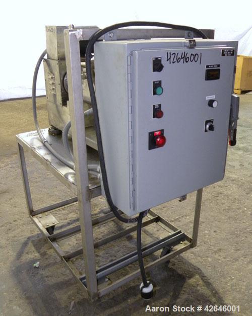 Used Jaygo Lab Size Apollo Sigma Blade Double Arm Mixer, approximate 0.7 gallon working capacity (0.0353 to 0.1059 cubic feet), model ASBM-1, 304 stainless steel. Stainless steel jacketed bowl 6’’ le...