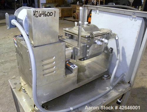 Used Jaygo Lab Size Apollo Sigma Blade Double Arm Mixer, approximate 0.7 gallon working capacity (0.0353 to 0.1059 cubic feet), model ASBM-1, 304 stainless steel. Stainless steel jacketed bowl 6’’ le...