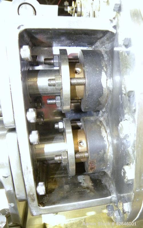 Used Jaygo Lab Size Apollo Sigma Blade Double Arm Mixer, approximate 0.7 gallon working capacity (0.0353 to 0.1059 cubic feet), model ASBM-1, 304 stainless steel. Stainless steel jacketed bowl 6’’ le...