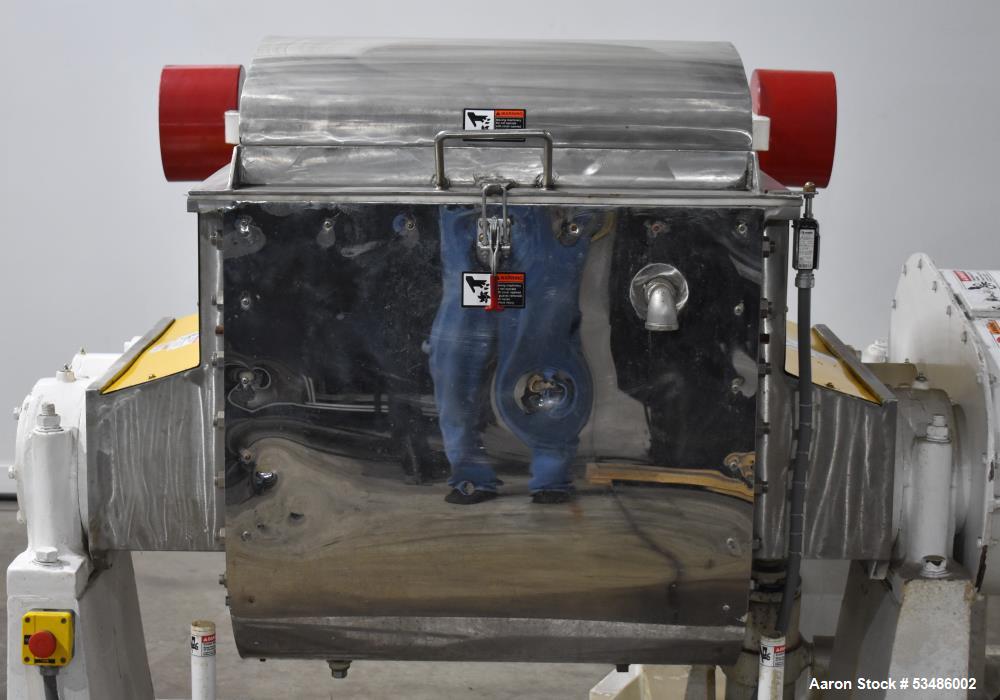 Used Jaygo Inc. Sigma Blade Mixer, Model ASBM-200, 52.83 Gallon/ 200 Liter.  Stainless steel. Tangential Blades. Jacketed bowl with top cover. Driven by 25hp, 3/60/230/480 volt, 1775 rpm motor. Contr...