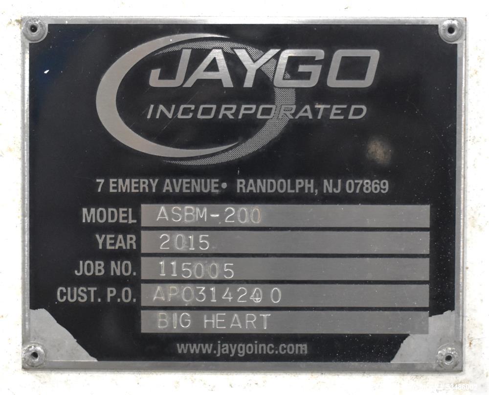 Used Jaygo Inc. Sigma Blade Mixer, Model ASBM-200, 52.83 Gallon/ 200 Liter.  Stainless steel. Tangential Blades. Jacketed bowl with top cover. Driven by 25hp, 3/60/230/480 volt, 1775 rpm motor. Contr...