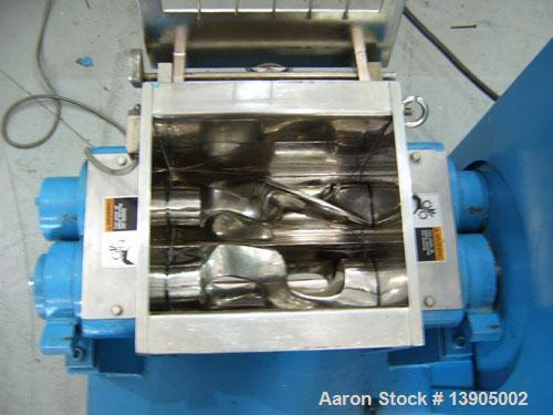 Used LCI Batch Kneader, model KDHJ-10. 304 Stainless steel construction for all product contact parts. Two counter-rotating sigma blade mixing arms, 6 liter working volume, heating/cooling carbon ste...