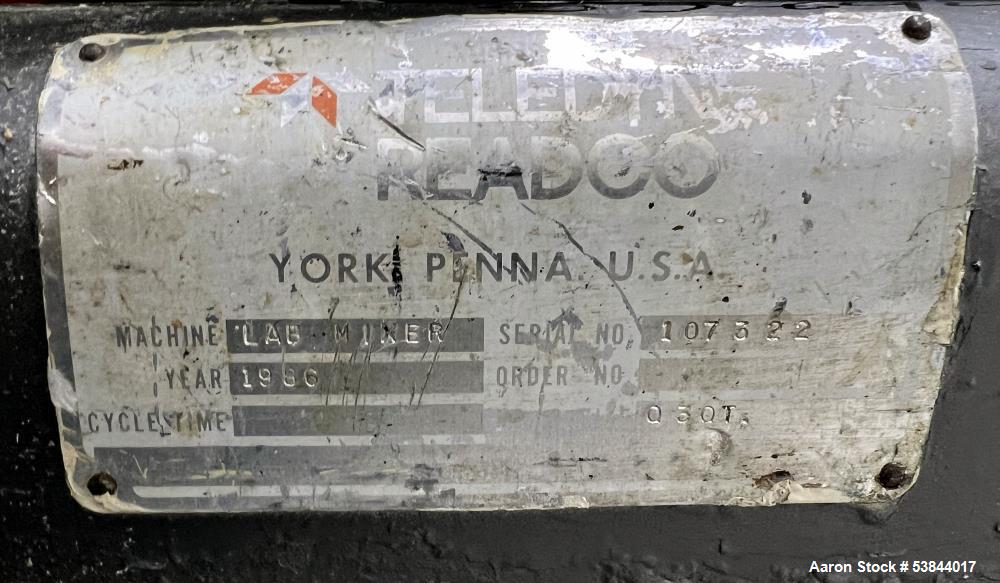Used Teledyne Readco Double Arm Lab Mixer – Stainless Steel, Jacketed Vessel