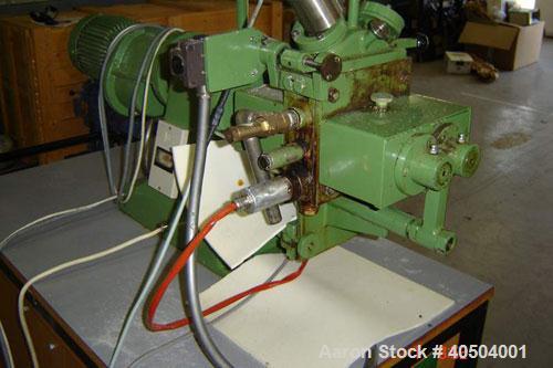 Used Linden lab size double arm mixer, type LKB 0.25, stainless steel, 0.07 gallon (0.25 liter) capacity. Jacketed, electrically heated. Rated for full vacuum (-1). 4.7" x 1.9" x 5" deep (120mm x 50m...