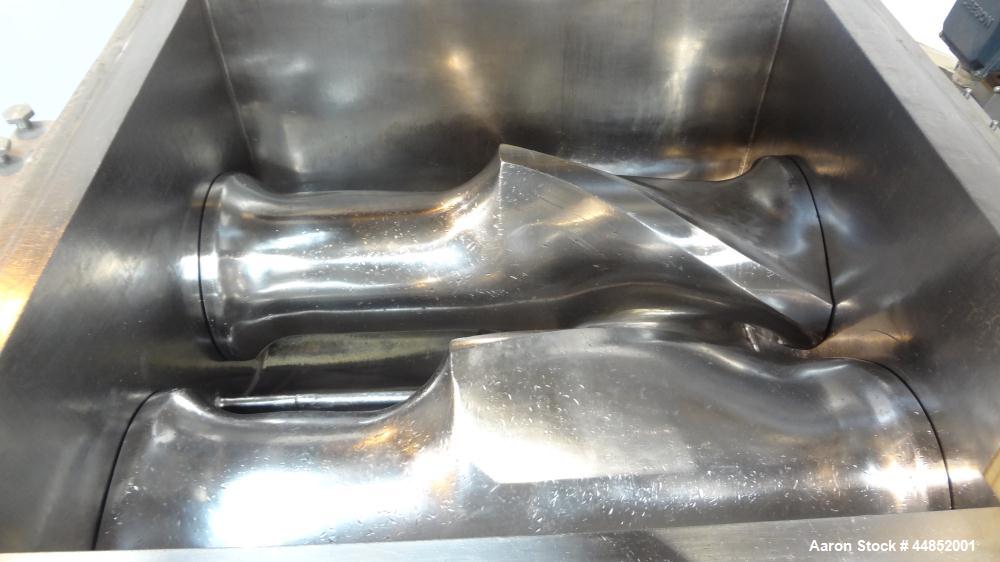Used Littleford Day Sanitary Mogul Double Arm Mixer, Model 100.  100 Gallon working capacity (150 total), 304 stainless steel on product contact areas. Jacketed bowl 40" left to right x 42" front to ...
