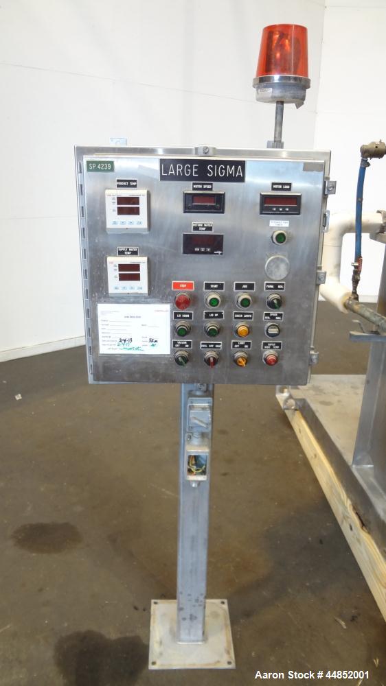 Used Littleford Day Sanitary Mogul Double Arm Mixer, Model 100.  100 Gallon working capacity (150 total), 304 stainless steel on product contact areas. Jacketed bowl 40" left to right x 42" front to ...