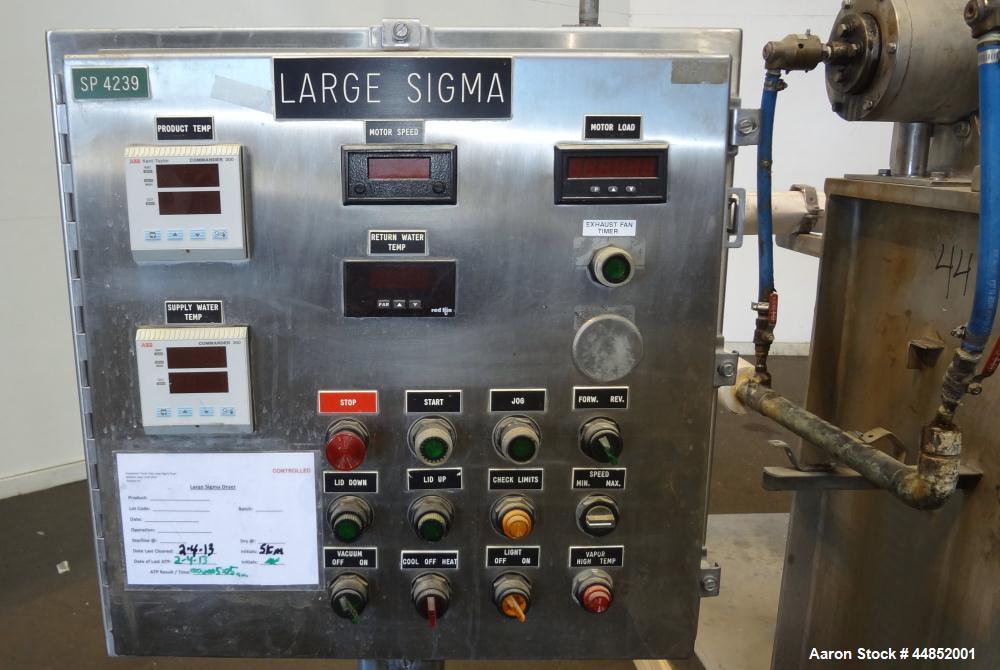 Used Littleford Day Sanitary Mogul Double Arm Mixer, Model 100.  100 Gallon working capacity (150 total), 304 stainless steel on product contact areas. Jacketed bowl 40" left to right x 42" front to ...