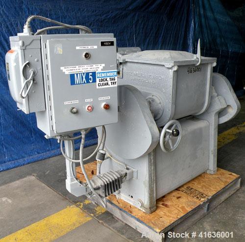 Used Fritz Meili Double Arm Mixer, 33 gallon working capacity, type LNS125, 316 stainless steel. Non-jacketed bowl 20-7/8" left to right x 22" front to back x 15" deep. Tangential sigma blades, geare...