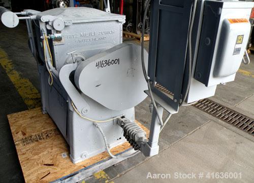 Used Fritz Meili Double Arm Mixer, 33 gallon working capacity, type LNS125, 316 stainless steel. Non-jacketed bowl 20-7/8" left to right x 22" front to back x 15" deep. Tangential sigma blades, geare...