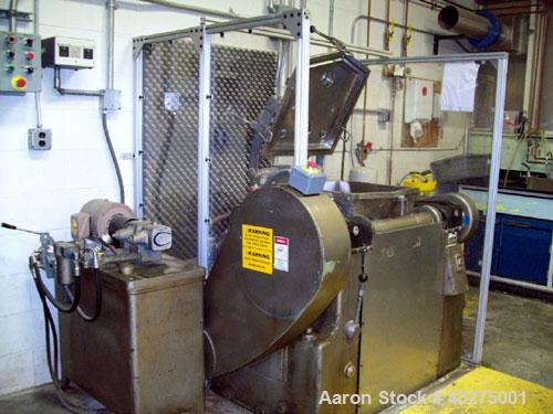 Used Meili Double Arm Sigma Mixer, 15 gallon capacity.  Stainless steel construction. Jacketed bowl measures 19" L-R x 19" F-B x 16" deep. Sigma tangential blades, heavy duty construction. Single hyd...