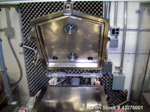 Used Meili Double Arm Sigma Mixer, 15 gallon capacity.  Stainless steel construction. Jacketed bowl measures 19" L-R x 19" F-B x 16" deep. Sigma tangential blades, heavy duty construction. Single hyd...