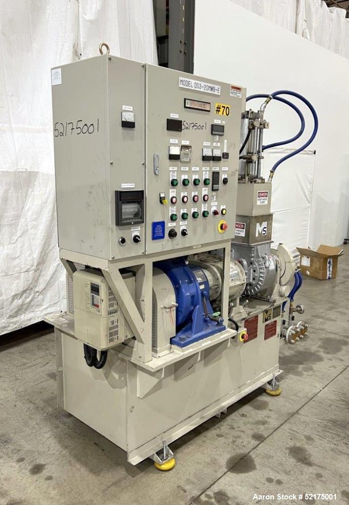 Used- Moriyama Double Arm Dispersion Mixer, Model DS3-20MWB-E, Stainless Steel. Mixing volume 3 liter, total volume 8 liters...