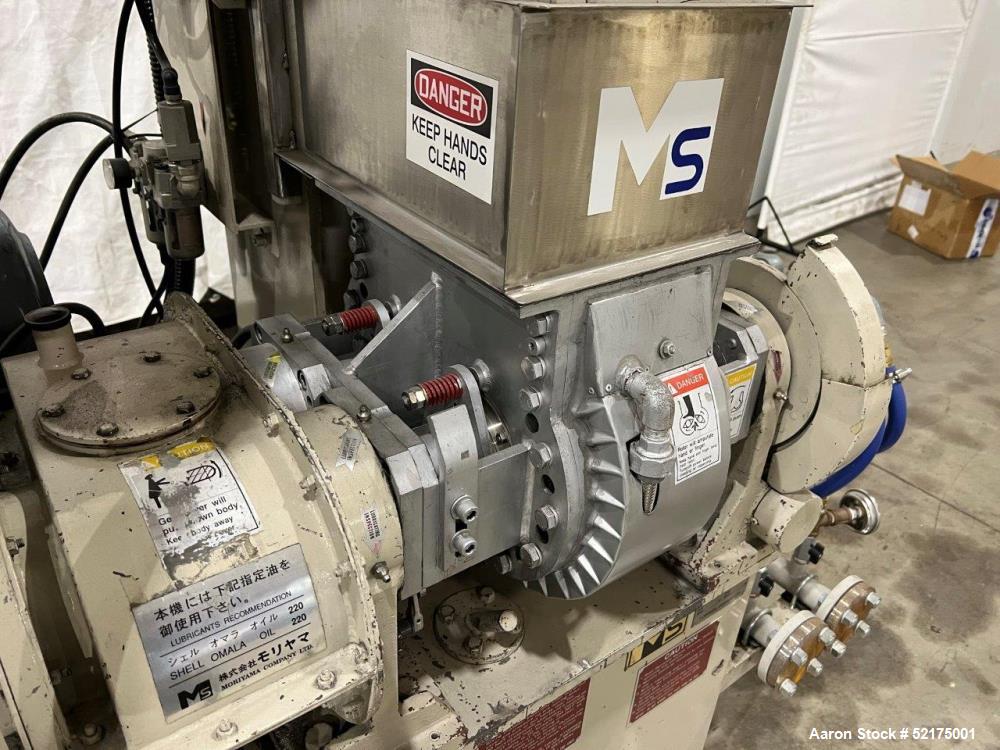 Used- Moriyama Double Arm Dispersion Mixer, Model DS3-20MWB-E, Stainless Steel. Mixing volume 3 liter, total volume 8 liters...