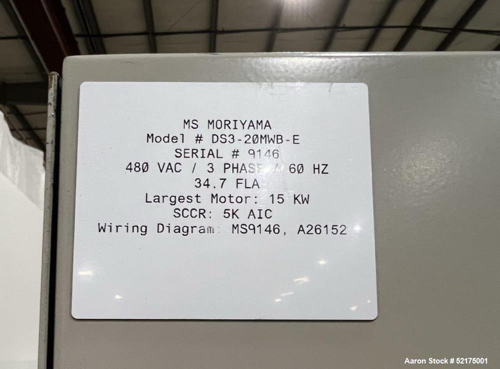 Used- Moriyama Double Arm Dispersion Mixer, Model DS3-20MWB-E, Stainless Steel. Mixing volume 3 liter, total volume 8 liters...