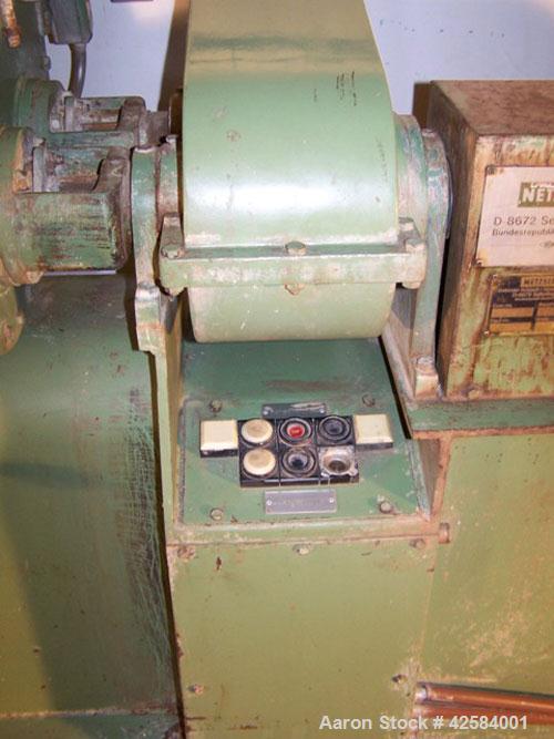 Used Netzsch Double Arm Mixer. Material of construction is stainless steel on product contact parts. Capacity 9.26 gallons (36 liters). Non-jacketed bowl and rated for vacuum (-1). Z-blades. 6.6 hp/4...