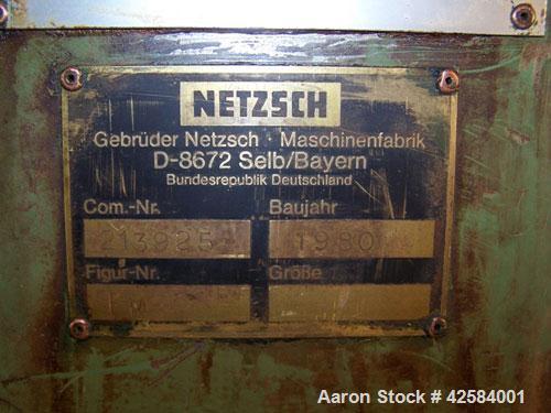 Used Netzsch Double Arm Mixer. Material of construction is stainless steel on product contact parts. Capacity 9.26 gallons (36 liters). Non-jacketed bowl and rated for vacuum (-1). Z-blades. 6.6 hp/4...